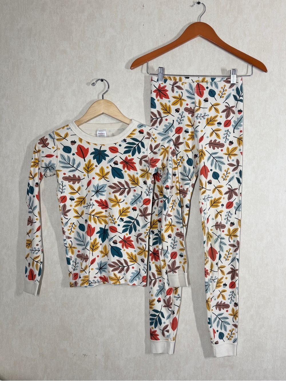 Hanna Andersson Kids Organic Cotton Pajamas Sleepwear Set Fall Leaves Auntum 12